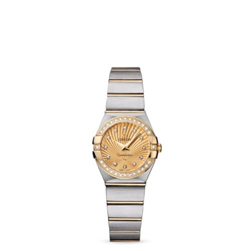 Omega Constellation Quartz 24 Brushed Stainless Steel / Yellow Gold / Diamond / Champagne Supernova